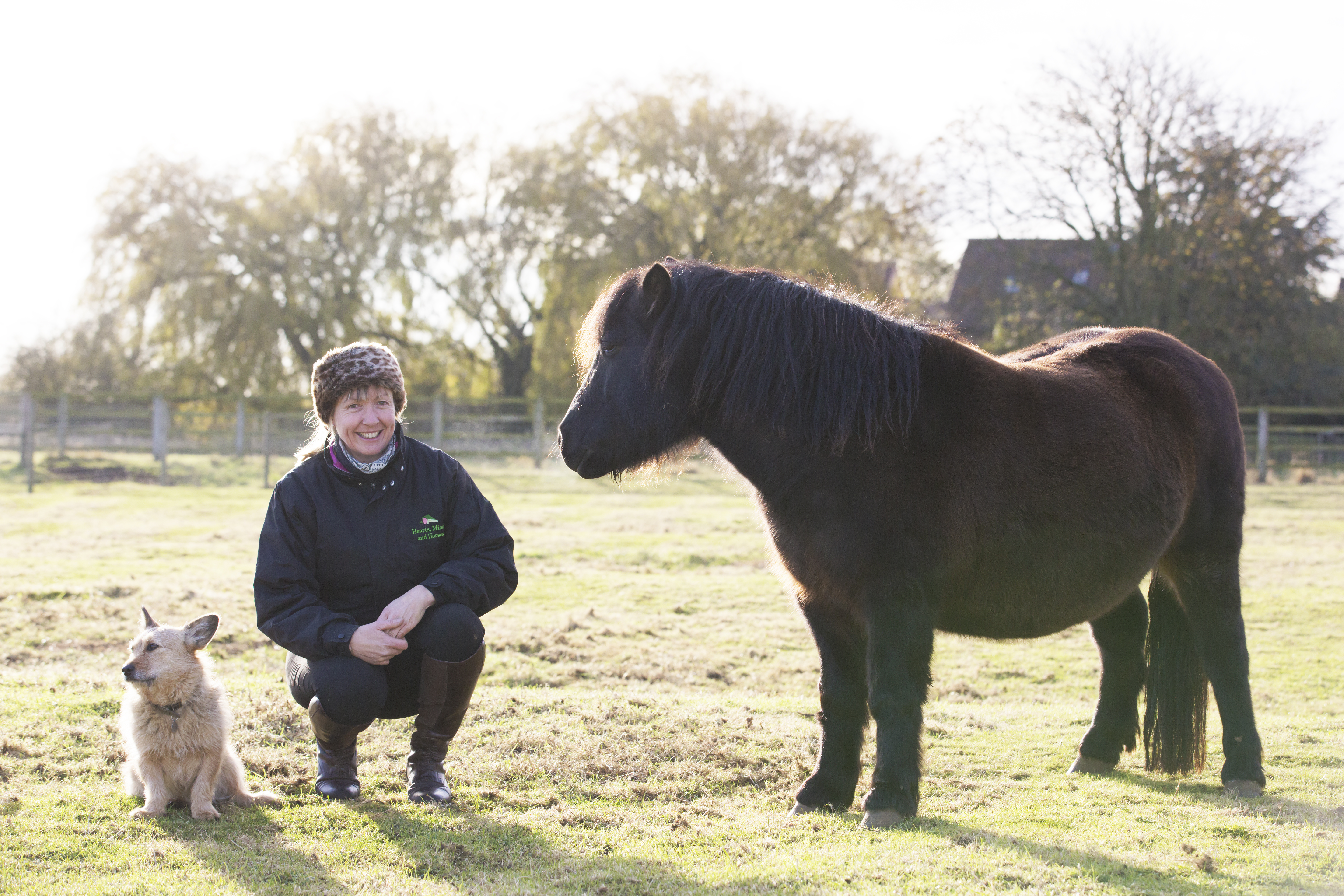 counsellor michelle with horse and dog